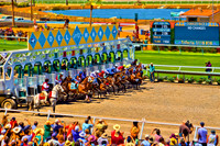 Opening Day at The DeMar Race Track - Mixed Media Digital Painting