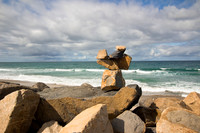 Balanced rocks at beach
