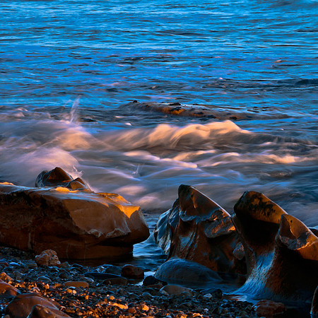 Surf line at sunset