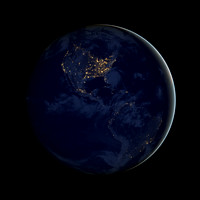 City Lights of North America at Night