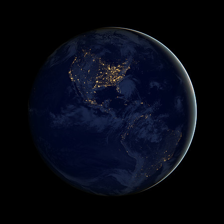 City Lights of North America at Night