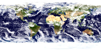 World View - Land & Ocean with Clouds