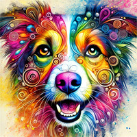 Colorful Dog Face Art